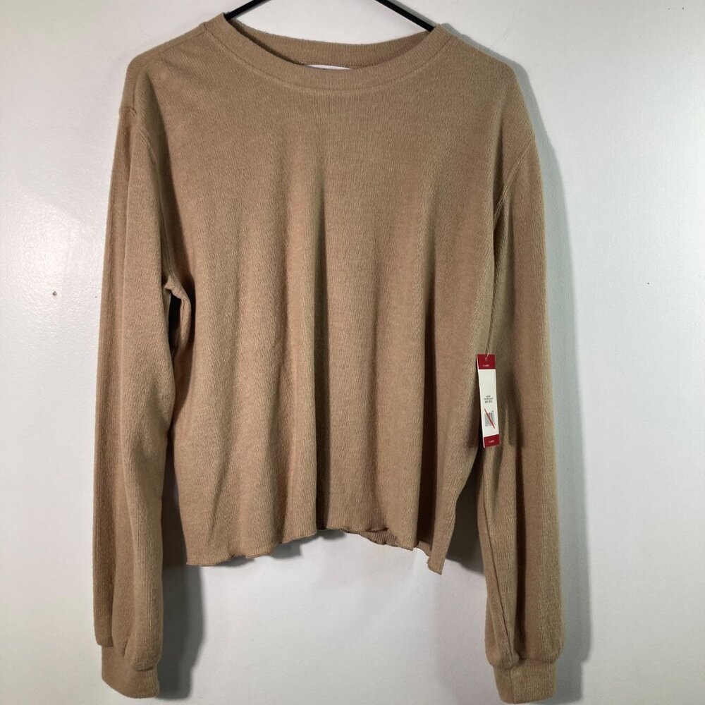 Womens BB Dakota Lounge Top Soft Tan XL Long Sleeve NWT